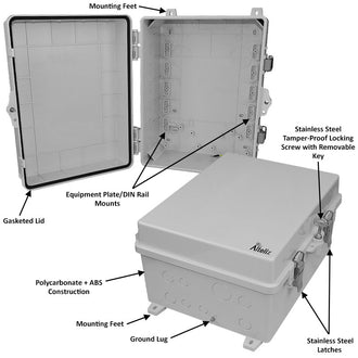 Altelix 14x11x7 Polycarbonate + ABS NEMA 4X RF Transparent Outdoor WiFi Enclosure