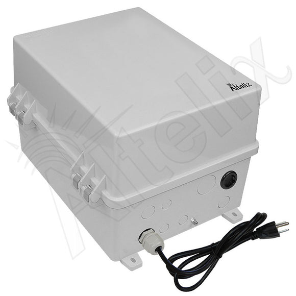 Altelix 14x11x9 Polycarbonate + ABS NEMA 4X RF Transparent Outdoor WiFi Enclosure with 120 VAC Outlets & Power Cord