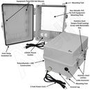 Altelix 14x11x9 Polycarbonate + ABS NEMA 4X RF Transparent Outdoor WiFi Enclosure with No-Drill PVC Equipment Mounting Plate, 120 VAC Outlets & Power Cord-2