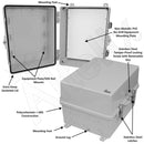 Altelix 14x11x9 Polycarbonate + ABS NEMA 4X RF Transparent Outdoor WiFi Enclosure with No-Drill PVC Equipment Mounting Plate-2