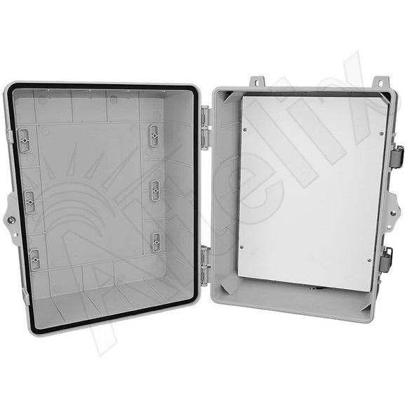 Altelix 14x11x9 Polycarbonate + ABS NEMA 4X RF Transparent Outdoor WiFi Enclosure with No-Drill PVC Equipment Mounting Plate