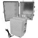 Altelix 14x11x9 Polycarbonate + ABS NEMA 4X Enclosure with Aluminum Equipment Mounting Plate, 120 VAC Outlets & Power Cord-1
