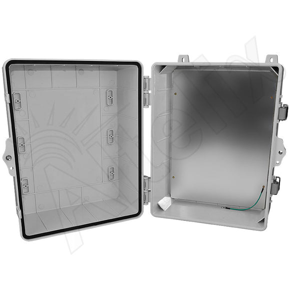 Altelix 14x11x9 Polycarbonate + ABS NEMA 4X Enclosure with Aluminum Equipment Mounting Plate