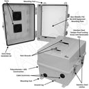 Altelix 14x11x9 Polycarbonate + ABS Vented RF Transparent Outdoor WiFi Enclosure with No-Drill PVC Equipment Mounting Plate-2