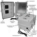 Altelix 14x11x9 Polycarbonate + ABS Vented Enclosure with Aluminum Equipment Mounting Plate, 120 VAC Outlets & Power Cord-2