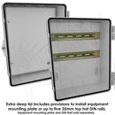 Altelix 14x11x9 Polycarbonate + ABS NEMA 4X RF Transparent Outdoor WiFi Enclosure with No-Drill PVC Equipment Mounting Plate, 120 VAC Outlets & Power Cord-3