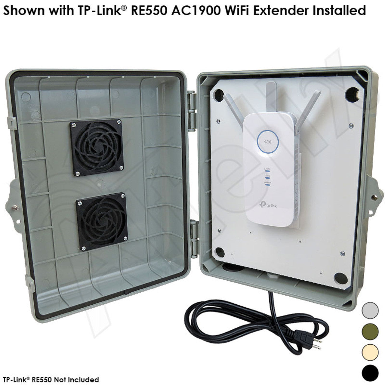 Altelix Weatherproof Vented WiFi Enclosure for TP-Link® RE550 AC1900 WiFi Extender-1