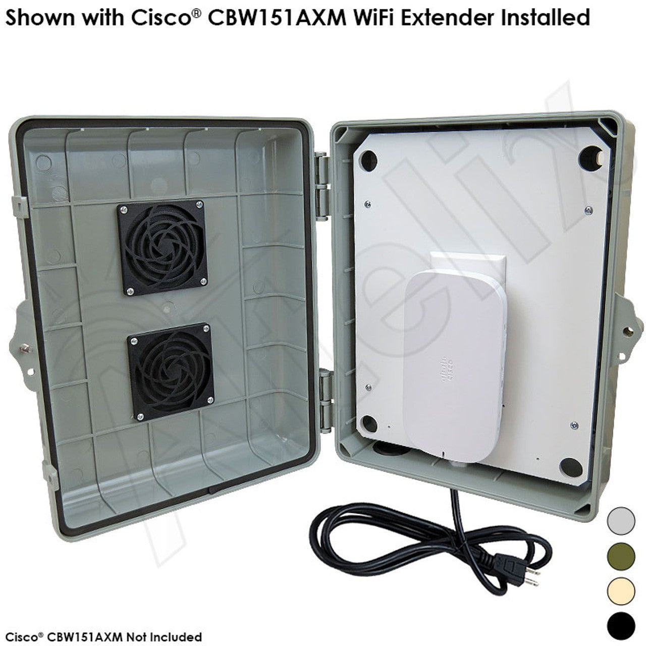 Altelix Weatherproof Vented WiFi Enclosure for Cisco® CBW151AXM WiFi Extender-1