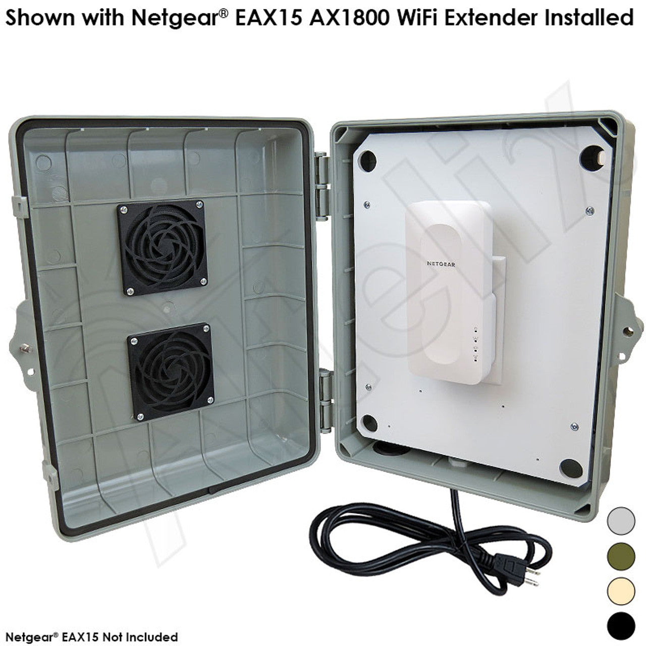 Altelix Weatherproof Vented WiFi Enclosure for Netgear® EAX15 AX1800 WiFi Extender