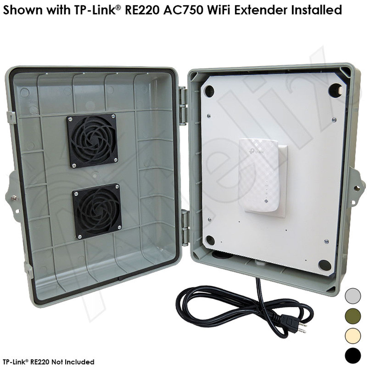 Altelix Weatherproof Vented WiFi Enclosure for TP-Link® RE220 AC750 WiFi Extender-1