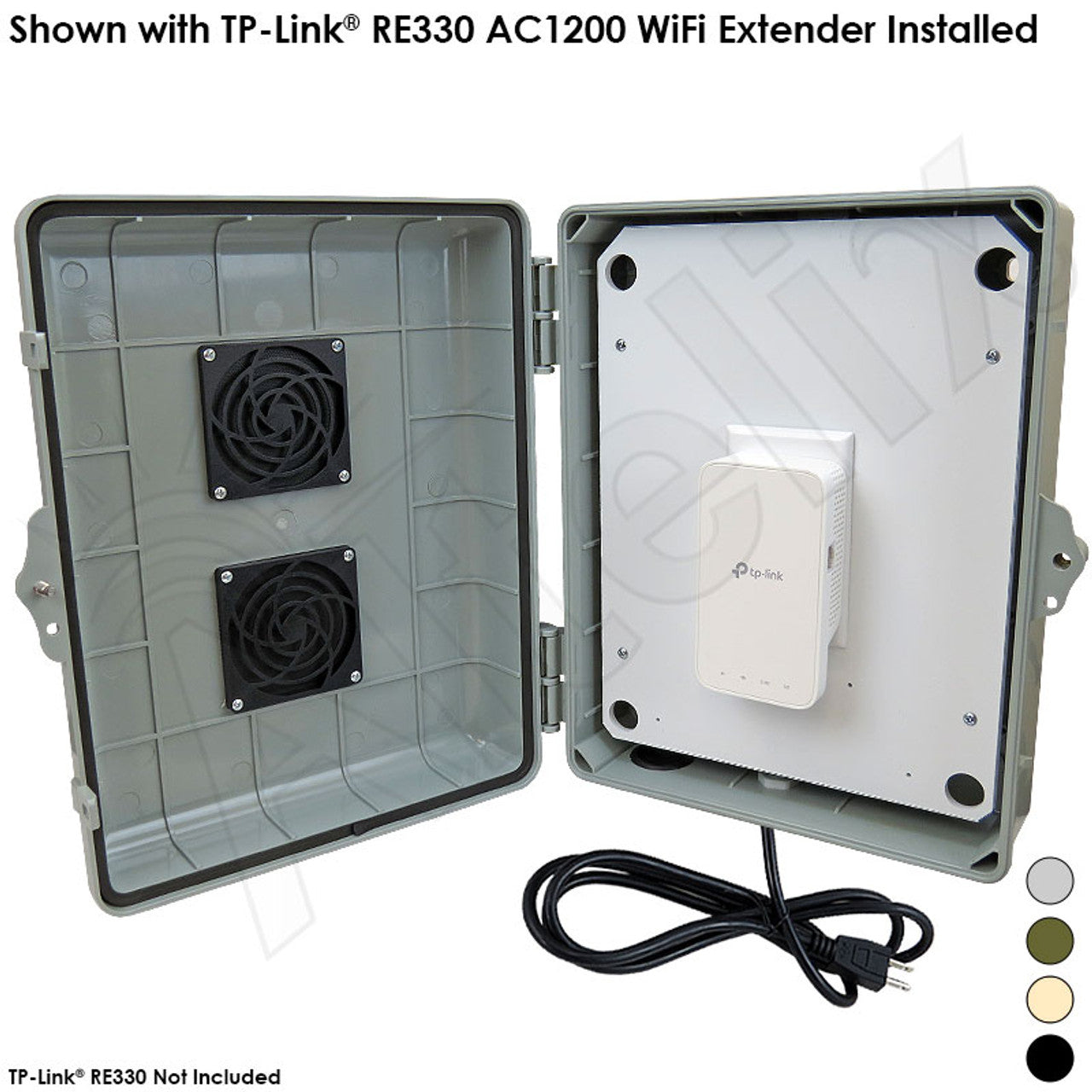 Altelix Weatherproof Vented WiFi Enclosure for TP-Link® RE330 AC1200 WiFi Extender-1
