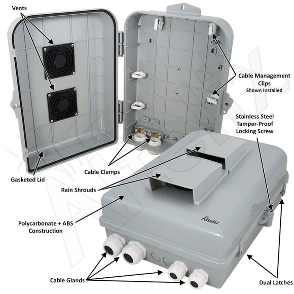 Altelix 15x10x5 Polycarbonate + ABS Vented Weatherproof Enclosure