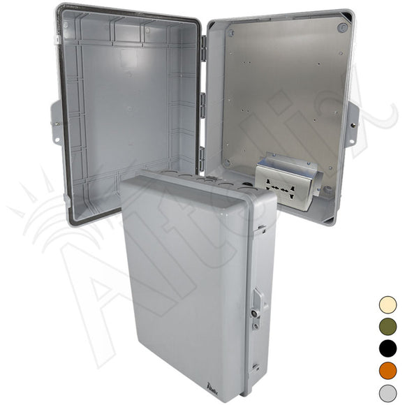 Altelix 17x14x6 Polycarbonate + ABS Weatherproof NEMA Enclosure with 100-240 VAC Universal Power Outlet