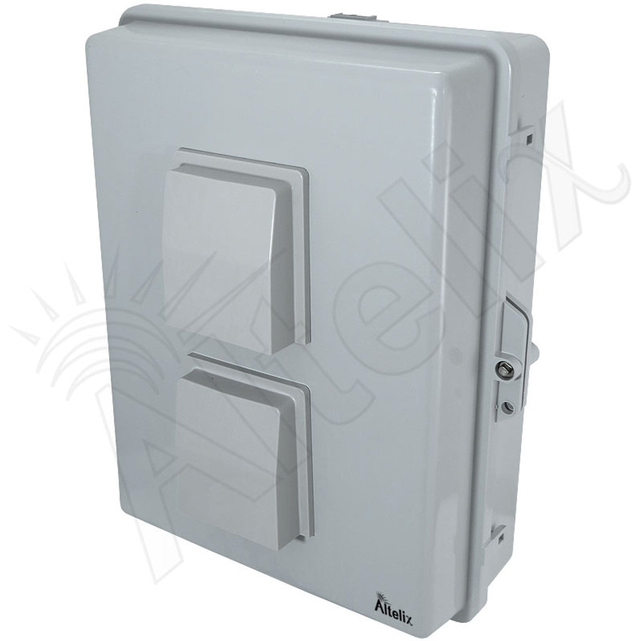 Altelix 17x14x6 Vented Polycarbonate + ABS Weatherproof NEMA Enclosure with 100-240 VAC Universal Power Outlet & Cooling Fan