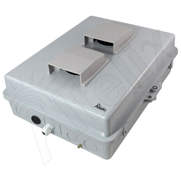 Altelix 17x14x6 Vented Polycarbonate + ABS Weatherproof NEMA Enclosure with 100-240 VAC Universal Power Outlet & Cooling Fan