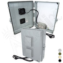 Altelix 17x14x6 Polycarbonate + ABS Vented RF Transparent Outdoor WiFi Enclosure with No-Drill PVC Equipment Mounting Plate, 85°F Turn-On Cooling Fan, 120 VAC Outlets & Power Cord-1