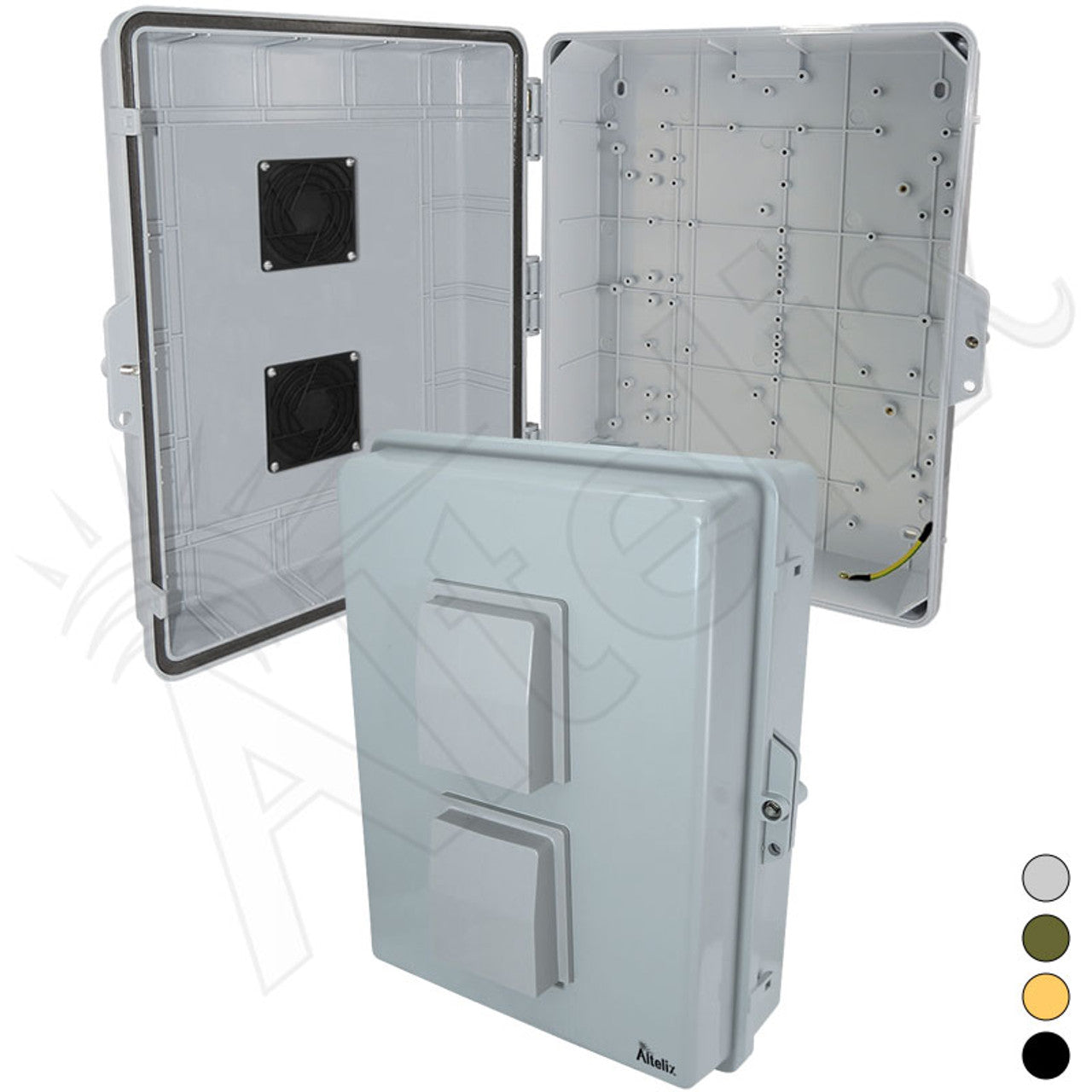 Altelix 17x14x6 PC + ABS Weatherproof Vented NEMA Enclosure with Hinged Door