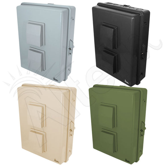 Altelix 17x14x6 PoE Powered Vented Polycarbonate + ABS Weatherproof NEMA Enclosure with DC Cooling Fan & 2-Port PoE Power Splitter