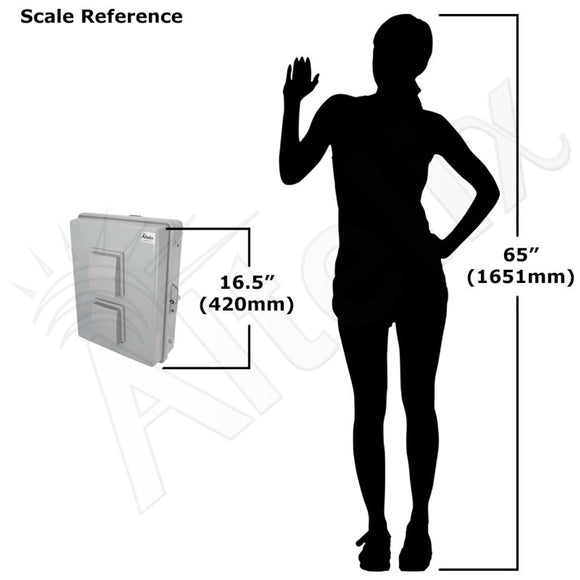 Altelix 17x14x6 Vented Polycarbonate + ABS Weatherproof NEMA Enclosure with 100-240 VAC Universal Power Outlet & Cooling Fan