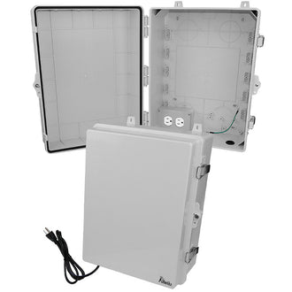 Altelix 17x14x7 Polycarbonate + ABS NEMA 4X RF Transparent Outdoor WiFi Enclosure with 120 VAC Outlets & Power Cord