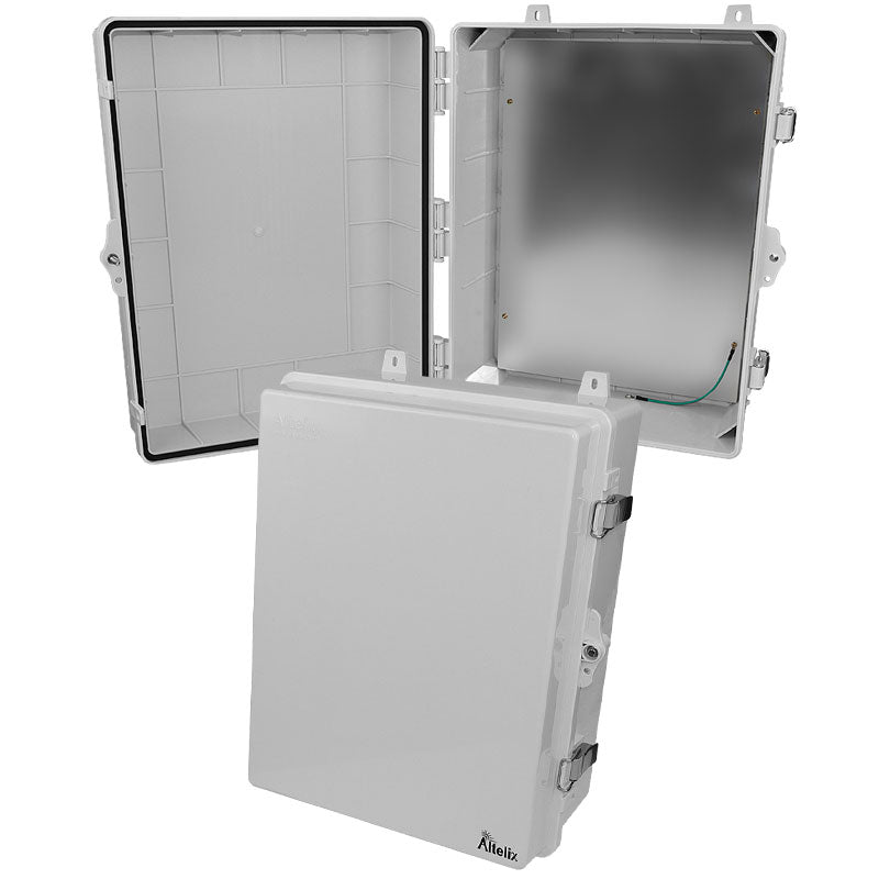 Altelix 17x14x7 Polycarbonate + ABS NEMA 4X Enclosure with Aluminum Equipment Mounting Plate