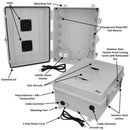 Altelix 17x14x7 Polycarbonate + ABS Vented RF Transparent Outdoor WiFi Enclosure with 120 VAC Outlets & Power Cord-2