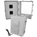 Altelix 17x14x7 Polycarbonate + ABS Vented RF Transparent Outdoor WiFi Enclosure with No-Drill PVC Equipment Mounting Plate, 120 VAC Outlets & Power Cord-1