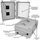 Altelix 17x14x7 Polycarbonate + ABS Vented RF Transparent Outdoor WiFi Enclosure with No-Drill PVC Equipment Mounting Plate-2