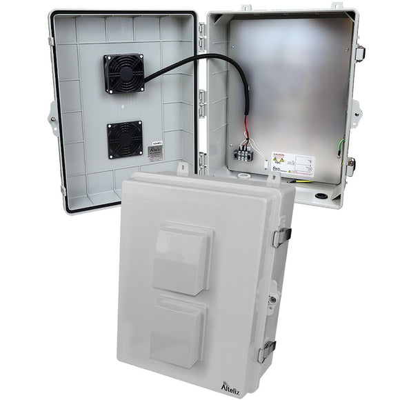 Altelix 17x14x7 Polycarbonate + ABS Vented Enclosure with Aluminum Equipment Mounting Plate and DC Cooling Fan