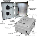 Altelix 17x14x7 Polycarbonate + ABS Vented Enclosure with Aluminum Equipment Mounting Plate and DC Cooling Fan-1