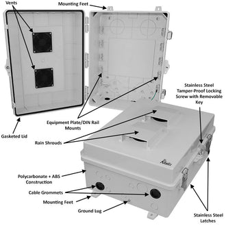 Altelix 17x14x7 Polycarbonate + ABS Vented RF Transparent Outdoor WiFi Enclosure - 0