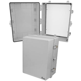 Altelix 17x14x9 Polycarbonate + ABS NEMA 4X RF Transparent Outdoor WiFi Enclosure with No-Drill PVC Equipment Mounting Plate