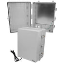Altelix 17x14x9 Polycarbonate + ABS NEMA 4X Enclosure with Aluminum Equipment Mounting Plate, 120 VAC Outlets & Power Cord-1