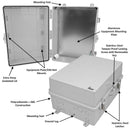 Altelix 17x14x9 Polycarbonate + ABS NEMA 4X Enclosure with Aluminum Equipment Mounting Plate-2