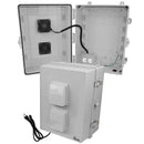 Altelix 17x14x9 Polycarbonate + ABS Vented RF Transparent Outdoor WiFi Enclosure with Cooling Fan, 120 VAC Outlets & Power Cord-1