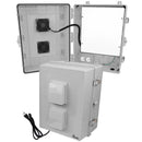 Altelix 17x14x9 Polycarbonate + ABS Vented RF Transparent Outdoor WiFi Enclosure with No-Drill PVC Equipment Mounting Plate, Cooling Fan, 120 VAC Outlets & Power Cord-1