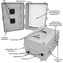 Altelix 17x14x9 Polycarbonate + ABS Vented RF Transparent Outdoor WiFi Enclosure with No-Drill PVC Equipment Mounting Plate-2