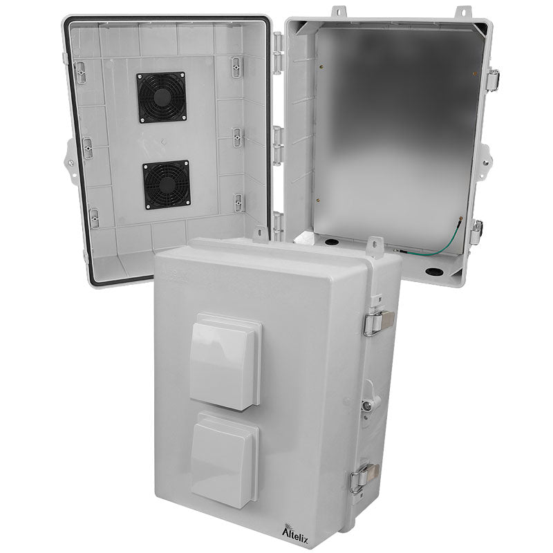 Altelix 17x14x9 Polycarbonate + ABS Vented Enclosure with Aluminum Equipment Mounting Plate