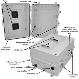Altelix 17x14x9 Polycarbonate + ABS Vented RF Transparent Outdoor WiFi Enclosure - 0