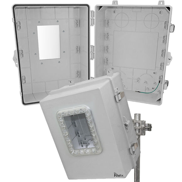 Altelix Windowed Aimable Enclosure - 12x9x7 Polycarbonate + ABS NEMA 4X Directional Enclosure with Window and Tilt-and-Swivel Mount