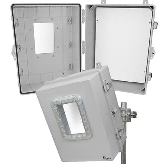 Altelix Windowed Aimable Enclosure - Polycarbonate + ABS NEMA 4X Directional Enclosure with Window and Tilt-and-Swivel Mount