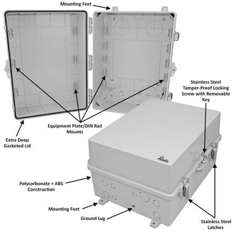 Altelix 17x14x9 Polycarbonate + ABS NEMA 4X RF Transparent Outdoor WiFi Enclosure - 0