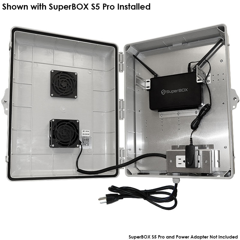 Altelix Enclosure for SuperBOX S5 Max, S5 Pro, S6 Max and S6 Ultra with Cooling Fan, 120VAC Outlets and Power Cord