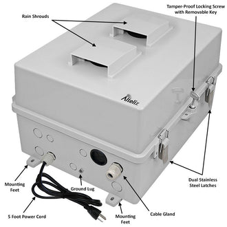 Altelix Weatherproof Enclosure for Marantz® Model M1 Streaming Amplifier with Fan Cooling,  120 VAC Outlets and Power Cord