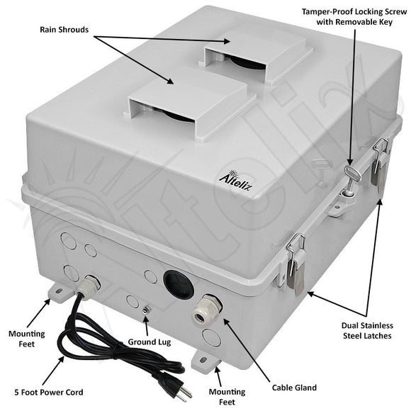 Altelix Weatherproof Enclosure for SONOS® AMP with 120 VAC Outlets and Power Cord