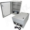 Altelix 24x16x12 Industrial DIN Rail Steel Weatherproof NEMA Enclosure with Dual Cooling Fans, 120 VAC Outlets and Power Cord-2