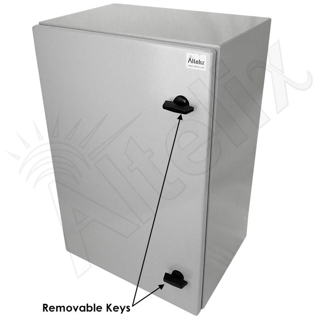 Altelix 24x16x12 Industrial DIN Rail Steel Weatherproof NEMA Enclosure with Dual Cooling Fans, 120 VAC Outlets and Power Cord