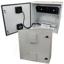 Altelix 24x24x12 19" Wide 2U Vertical Rack Steel Weatherproof NEMA Enclosure with Dual Door Mounted Cooling Fans, Dual 120 VAC Duplex Outlets and Power Cord-1