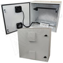 Altelix 24x24x12 19" Wide 4U Vertical Rack Steel Weatherproof NEMA Enclosure with Dual Door Mounted Cooling Fans, Dual 120 VAC Duplex Outlets and Power Cord-1