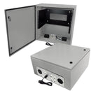 Altelix 24x24x12 19" Wide 6U Rack Steel Weatherproof NEMA Enclosure with Dual Cooling Fans, Single 120 VAC Duplex Outlet and Power Cord-1